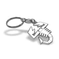 Miniatyrbild 3 av 4: Officiell Abarth Scorpion nyckelring i vit metall