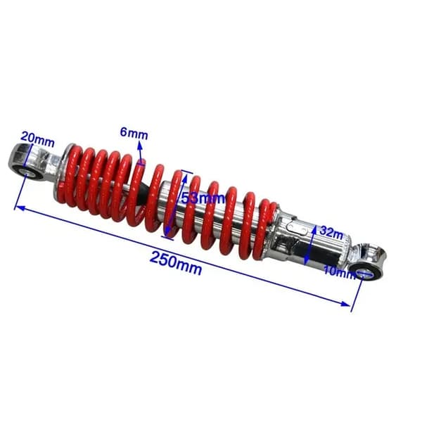 Framgaffel Stötdämpare, 400LBS Kapacitet, Passande för 50-125cc Motorcyklar, 260mm 10 tum