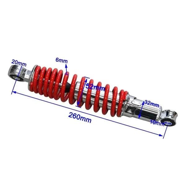 Framgaffel Stötdämpare, 400LBS Kapacitet, Passande för 50-125cc Motorcyklar, 260mm 10 tum