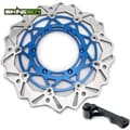 Miniatyrbillede 2 af 2: Disc Rotor til Suzuki DR-Z 400 SM, 320 mm Diameter, Rustfrit Stål Konstruktion,Blå skivebeslag