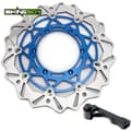 Miniatyrbillede 1 af 2: Disc Rotor til Suzuki DR-Z 400 SM, 320 mm Diameter, Rustfrit Stål Konstruktion,Blå skivebeslag