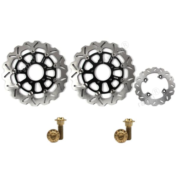 CNC Bremse Skive Rotor, Flydende Design, Højkvalitets Rustfrit Stål,Sort Skive Guld Bolt