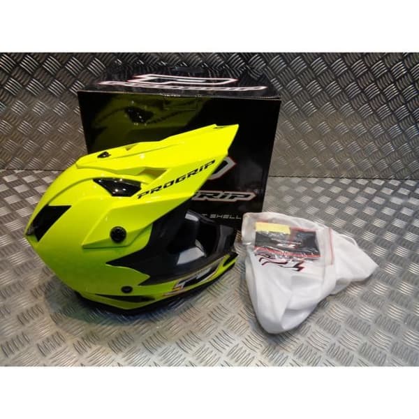 progrip 3091 hjälm för motocross mx enduro storlek xxl 63 fluorescerande gul