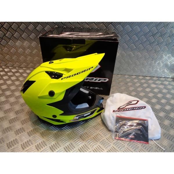 progrip 3091 hjälm för motocross mx enduro storlek xl 61 - 62 fluorescerande gul