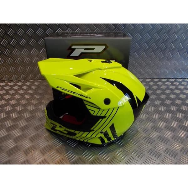 progrip 3095 hjälm för motocross mx enduro storlek xl 61 fluorescerande gul