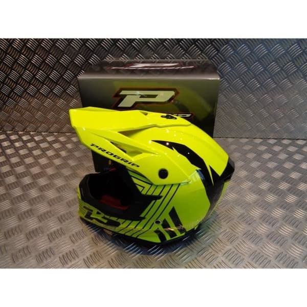 progrip 3095 hjälm för motocross mx enduro storlek xxl 63 - 64 gul
