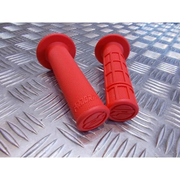 gummigreppset styre 22 mm progrip röd motorcykel skoter quad cross ... gasaccelerator beläggning