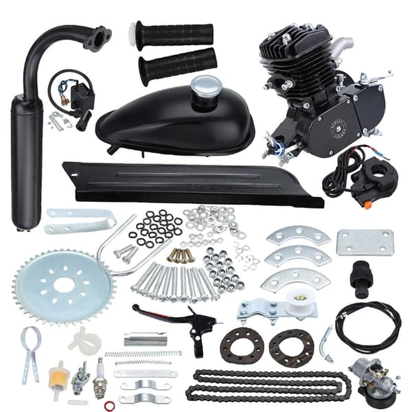 50cc 2-takts bensinmotor kit, hög bränsleeffektivitet, enkel installation,Svart