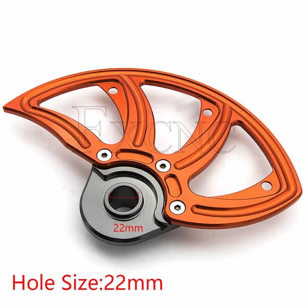 Motorcykel Frambromsskiva Skydd, 22 mm Hålstorlek, Aluminiumkonstruktion,22 mm Orange