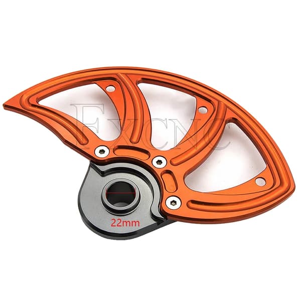 Motorcykel Frambromsskiva Skydd, 22 mm Hålstorlek, Aluminiumkonstruktion,22 mm Orange