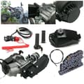 Miniatyrbild 1 av 5: 49CC Motorcykelmotor Kit, Luftkyld, 40 mph Hastighetskapacitet,svart