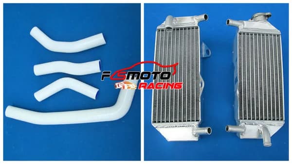Honda CRF250R Radiator, Aluminium Material, Silikoneslanger,HVID
