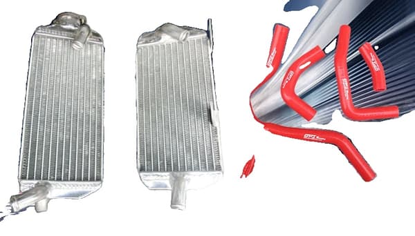 Aluminiumradiator & Silikoneslange, Forbedret Køleeffektivitet, Holdbar Konstruktion,Rød