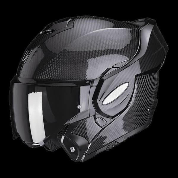 Modulär motorcykelhjälm Scorpion Exo-Tech Evo Carbon Solid ECE 22-06 - svart - M
