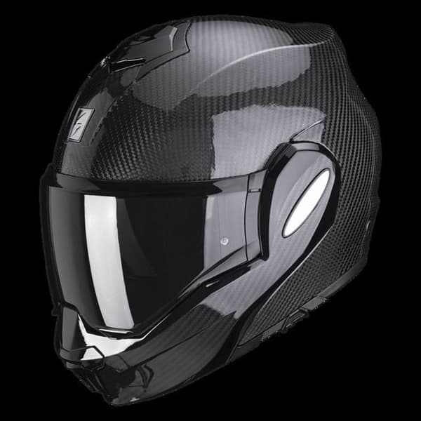 Modulär motorcykelhjälm Scorpion Exo-Tech Evo Carbon Solid ECE 22-06 - svart - M