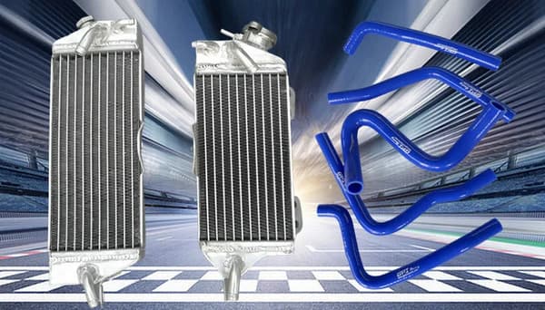 Aluminiumkylare, hållbar konstruktion, optimerad för Kawasaki KX250,Blå