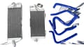 Miniatyrbild 1 av 2: Aluminiumkylare, hållbar konstruktion, optimerad för Kawasaki KX250,Blå
