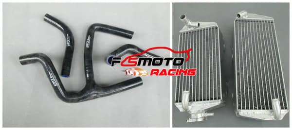 Aluminiumkylare och slang för Suzuki RMZ450, hållbar konstruktion, förbättrad kylning,svart