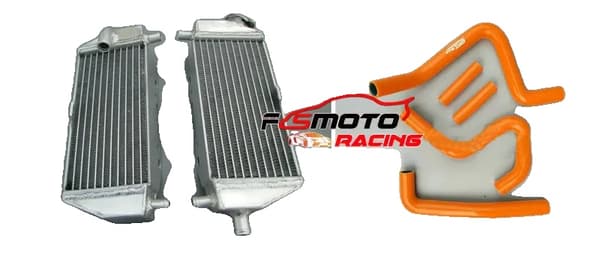 Kawasaki KX250 KX125 Kylare, Hållbar Aluminiumkonstruktion, Komplett Slangset,Orange
