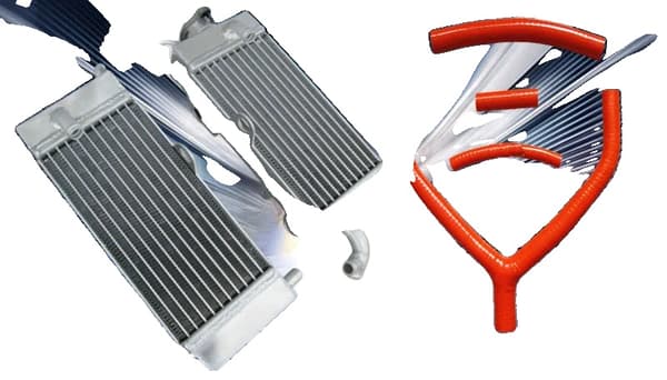 Yamaha YZ250 Radiator, Holdbar Aluminiumkonstruktion, Højtydende Køling,Rød