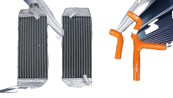 Aluminiumkylare med silikonslangar, optimal kylprestanda, hållbar konstruktion,Orange