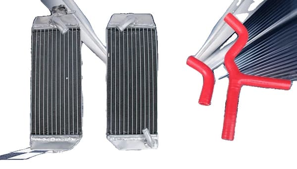 Aluminiumkylare med silikonslangar, optimal kylprestanda, hållbar konstruktion,Röd