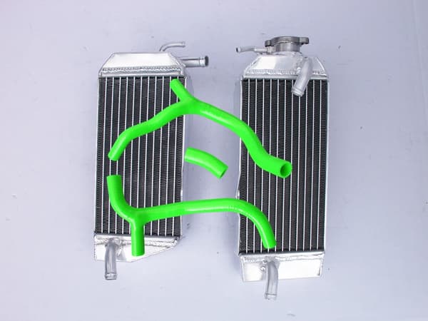 Aluminiumkylare, högpresterande silikon slangar, kompatibilitet med Honda CRF450R,Grön