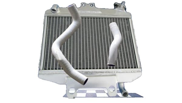 Aluminium Racing Radiator, Holdbare Silikoneslanger, Præcisionspasform,HVID