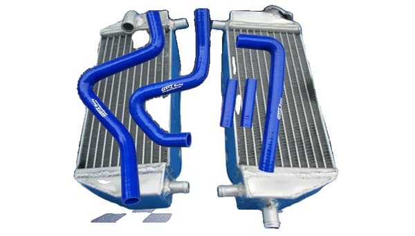 Kawasaki KX250 KX125 Kylare, Hållbar Aluminiumkonstruktion, Komplett Slangset,Blå