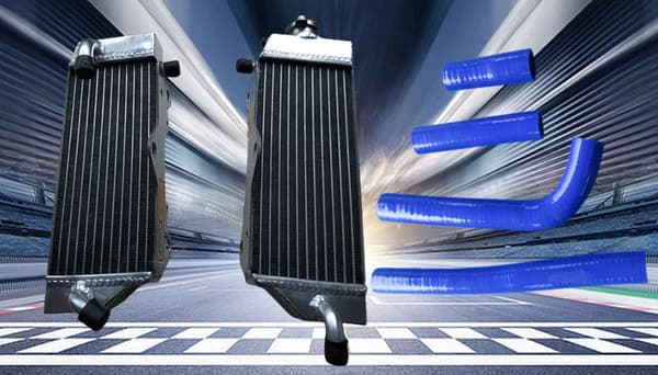 Aluminiumradiator & Silikoneslange, Præcisionspasform, Forbedret Varmeafledning,Blå