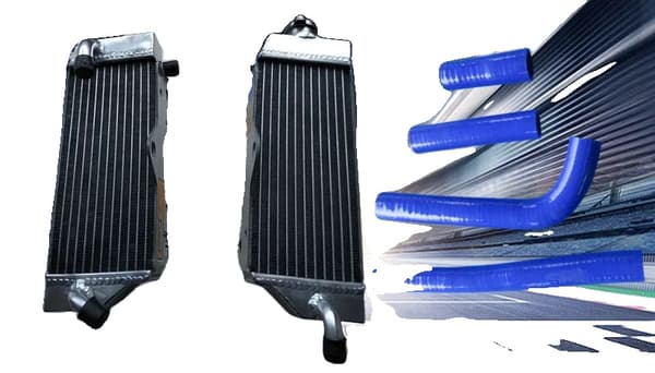 Aluminiumradiator & Silikoneslange, Præcisionspasform, Forbedret Varmeafledning,Blå