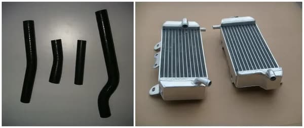Aluminiumkylare och slangset, lättviktsdesign, precisionssvetsning,SVART