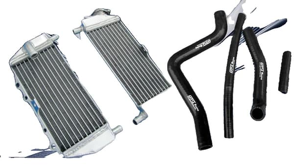 Kawasaki KX125 Aluminiumkylare, Hållbar Design, Olika Färger på Slangar,svart
