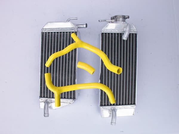 Aluminiumkøler, højtydende silikoneslanger, kompatibilitet med Honda CRF450R,Gul