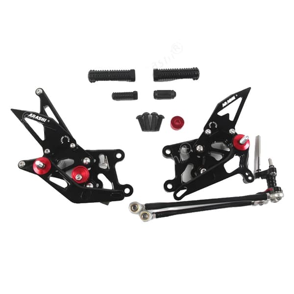 Justerbart fotstödset för CBR600RR SC59, lätt aluminium, anpassad körposition,Svart