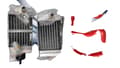 Miniatyrbillede 1 af 2: KTM 50 SX Aluminium Radiator, Holdbar Silikoneslange, Skræddersyet Pasform,Rød