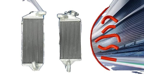 Aluminiumkylare, hållbar konstruktion, anpassade silikon slangar,Röd