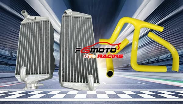 Aluminiumkylare och slang för Suzuki RMZ450, hållbar konstruktion, förbättrad kylning,Gul
