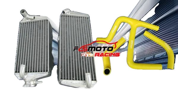 Aluminiumkylare och slang för Suzuki RMZ450, hållbar konstruktion, förbättrad kylning,Gul