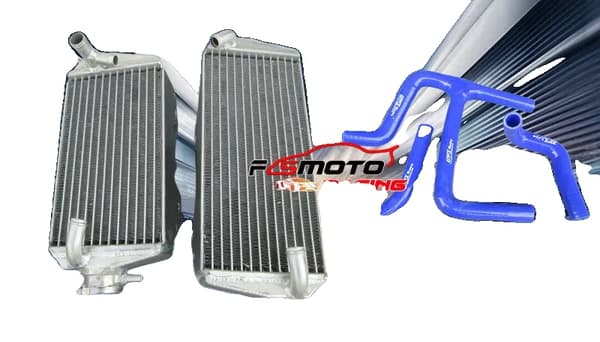 Aluminiumkylare och slang för Suzuki RMZ450, hållbar konstruktion, förbättrad kylning,Blå
