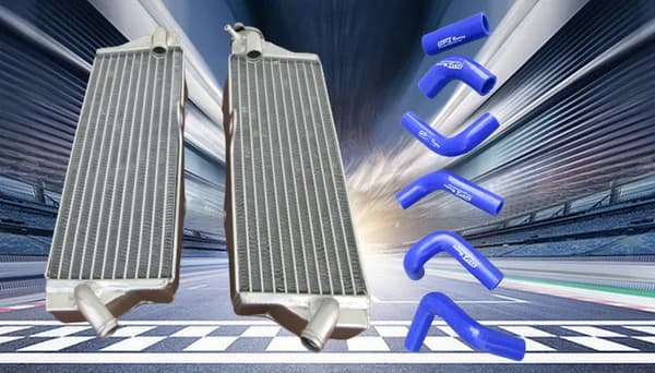 Aluminiumkylare, hållbar konstruktion, silikonrör ingår,Blå