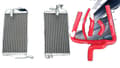 Miniatyrbild 1 av 2: Aluminiumkylare, hållbara silikon slangar, kompatibla med Honda CR250 CR250R 2002-2004,Röd