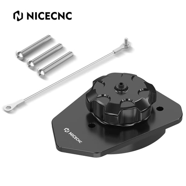 NICECNC Bränsletanklock, Lättviktsaluminium, Enkel installation,V2 Svart