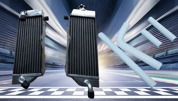 Aluminiumradiator & Silikoneslange, Præcisionspasform, Forbedret Varmeafledning,HVID