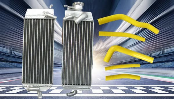 Aluminiumkylare för Suzuki RM125, effektiv kylsystem, anpassningsbara färgalternativ,Gul