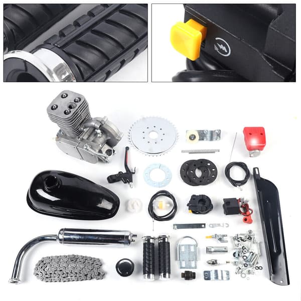 100cc 2-takts motor kit, maksimal hastighed 45 km/t, 200 kg belastningskapacitet, effektiv brændstofforbrug