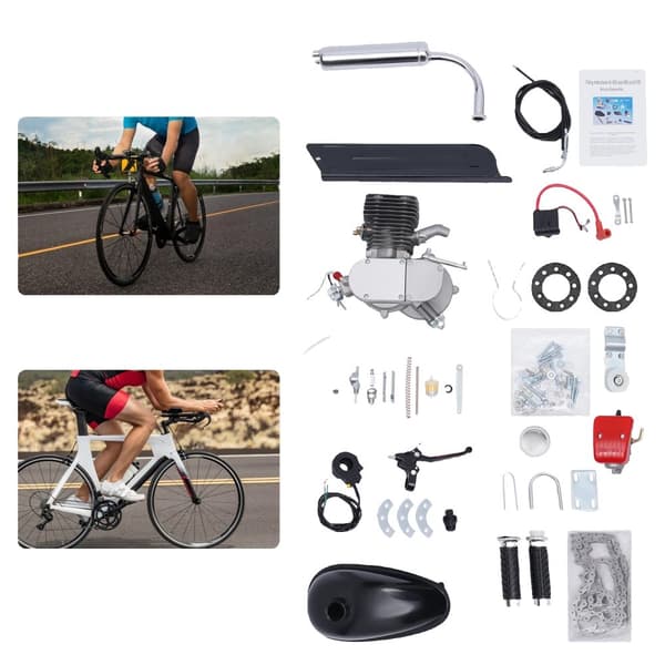 100cc 2-takts motor kit, maksimal hastighed 45 km/t, 200 kg belastningskapacitet, effektiv brændstofforbrug