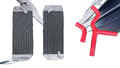 Miniatyrbillede 1 af 2: Aluminiumradiator med silikoneslanger, optimal køleydelse, holdbar konstruktion,Rød