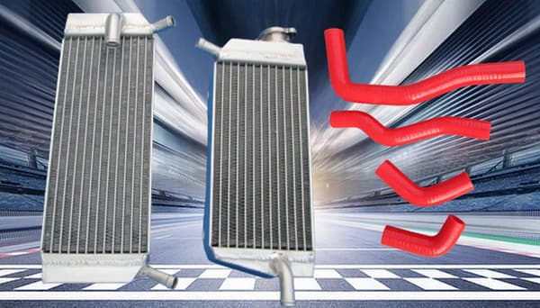 Aluminiumkylare för Honda CRF 450 X, hög temperaturbeständighet, optimerad kylningseffektivitet,Röd