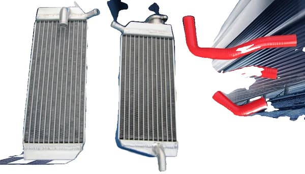 Aluminiumkylare för Honda CRF 450 X, hög temperaturbeständighet, optimerad kylningseffektivitet,Röd